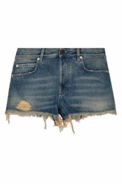 Balenciaga NIEBIESKI Jeansowe szorty z efektem `vintage`