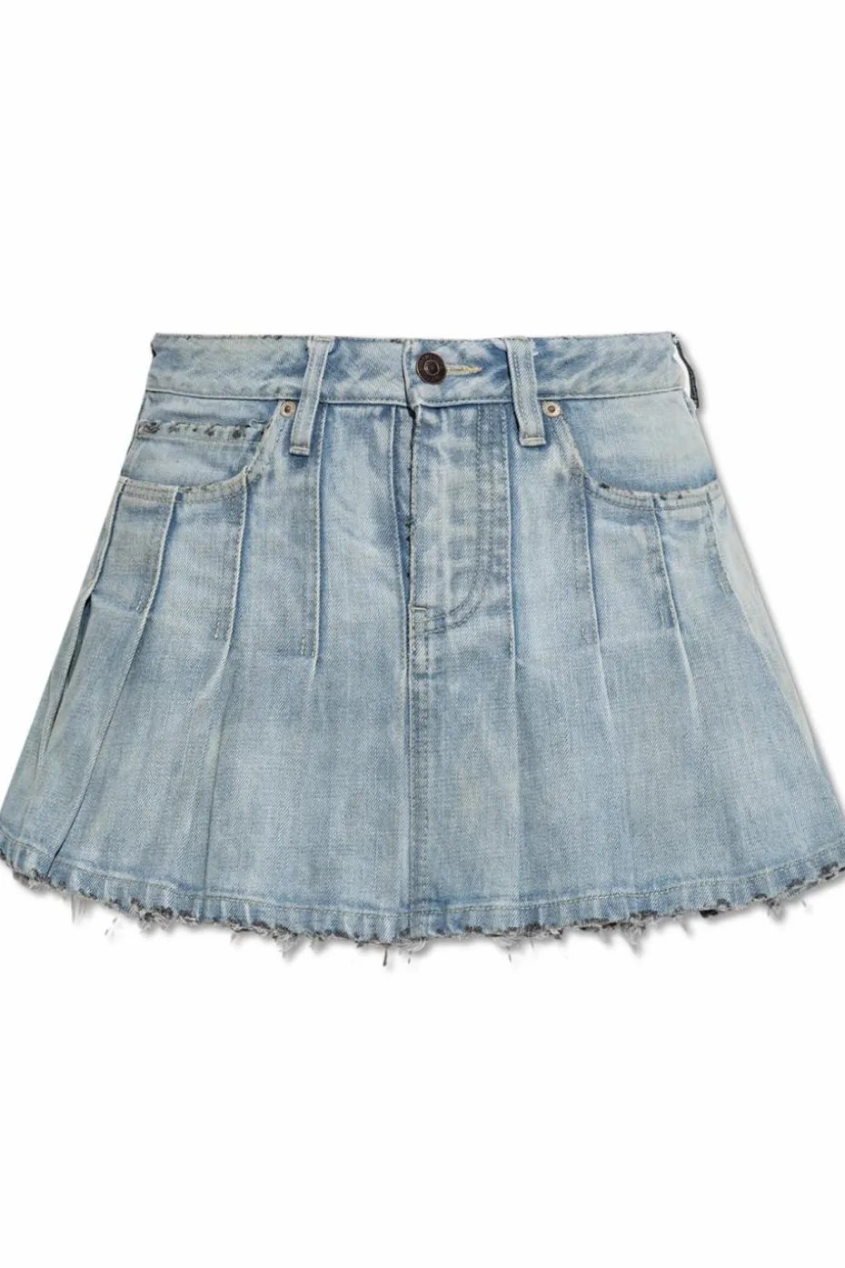 Balenciaga NIEBIESKI Jeansowa spódnica z zakładkami