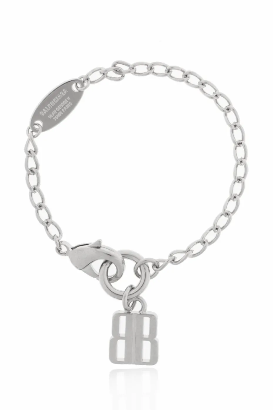 Balenciaga SREBRNY Bransoleta z zawieszką w kształcie logo