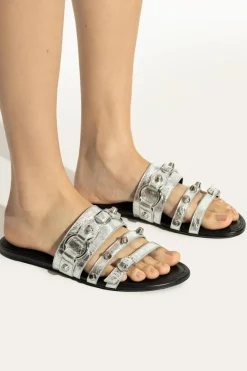 Balenciaga SREBRNY Klapki `City`