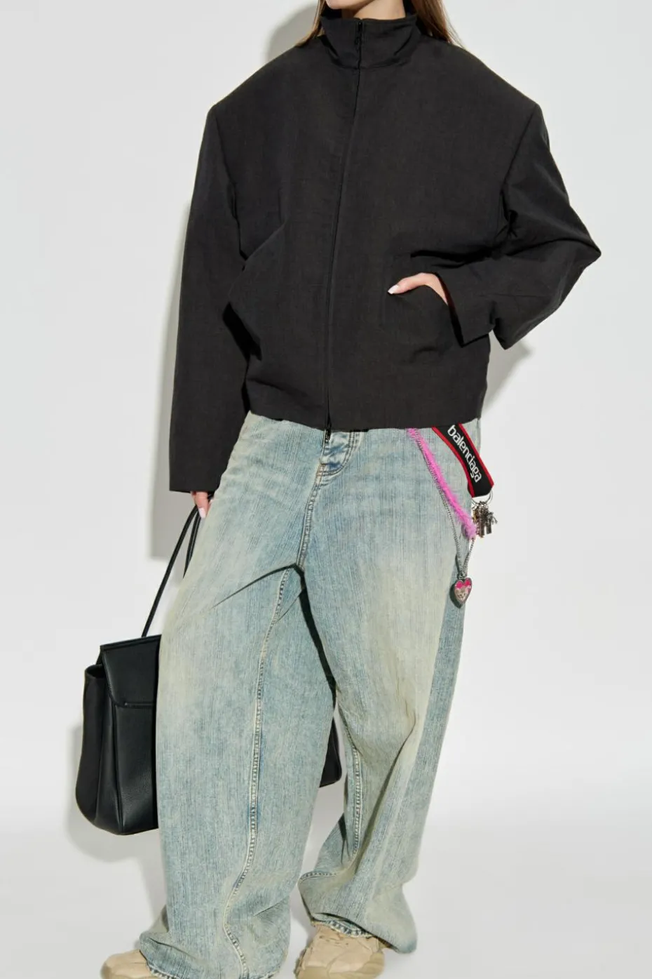 Balenciaga SZARY Kurtka ze stójką