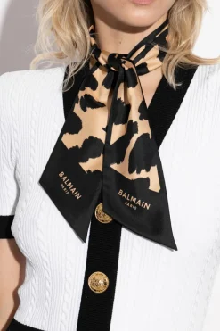 Balmain beżowy Jedwabna apaszka
