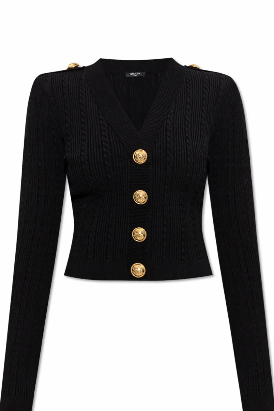 Balmain CZARNY Kardigan z guzikami