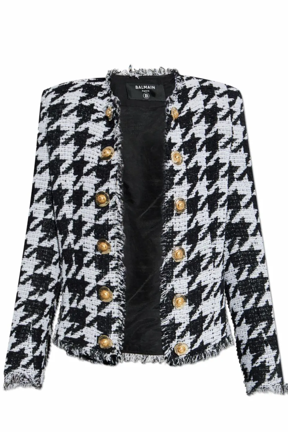 Balmain CZARNY Marynarka ze wzorem w pepitkę