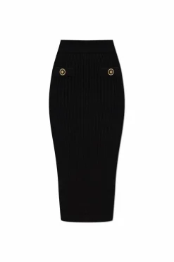 Balmain CZARNY Ołówkowa spódnica z kieszeniami