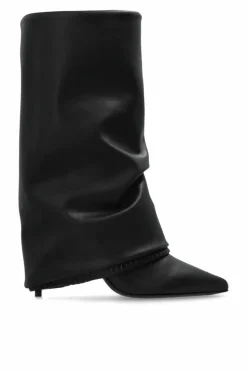 Balmain CZARNY Skórzane botki na obcasie