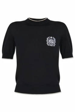 Balmain CZARNY Top z wyszytym logo