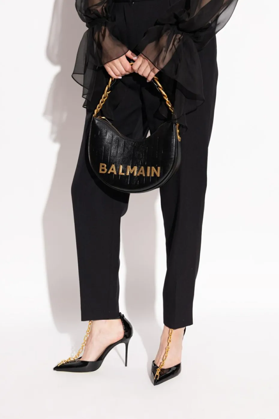 Balmain CZARNY Torba na ramię `1945 Soft`