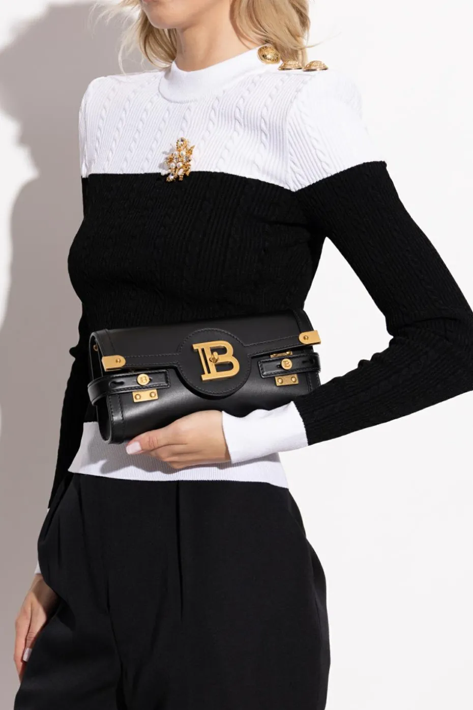 Balmain CZARNY Torba na ramię `B-Buzz 23`