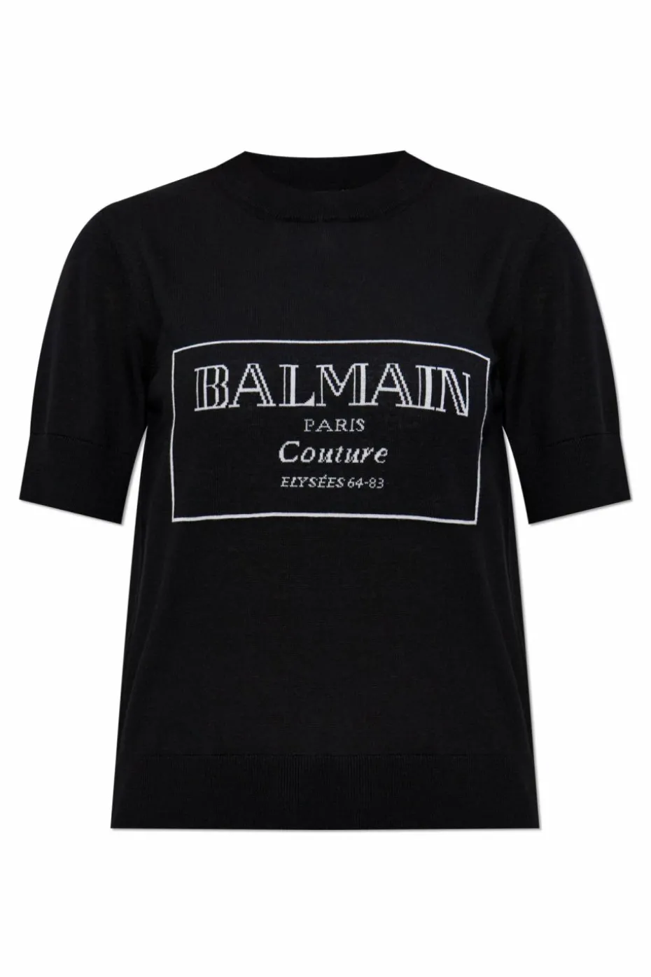 Balmain CZARNY Wełniany top z wyszytym logo