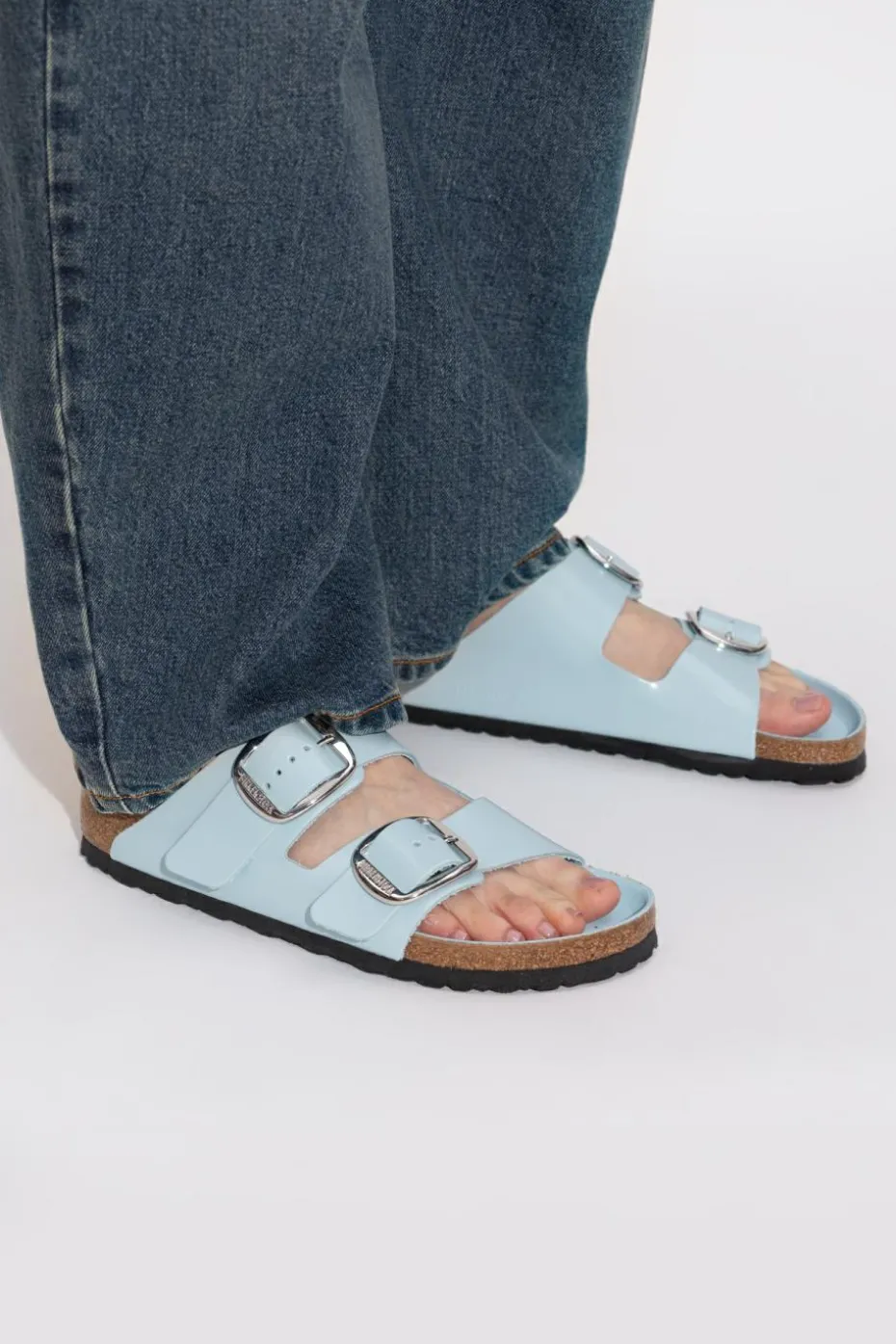 Birkenstock jasnoniebieski Klapki `Arizona Big Buckle`