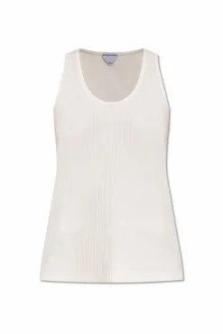 Bottega Veneta BIAŁY Prążkowany top