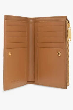 Bottega Veneta BRĄZOWY Skórzany portfel