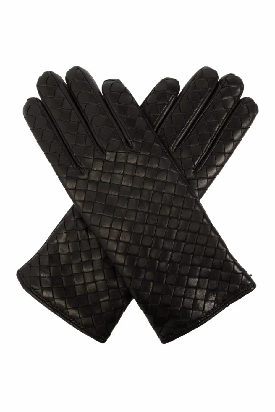 Bottega Veneta BRĄZOWY Skórzane rękawiczki