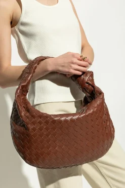 Bottega Veneta BRĄZOWY Torba do ręki `Jodie Medium`
