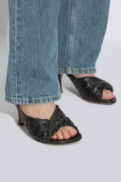 Bottega Veneta CZARNY Klapki na obcasie `Blink`