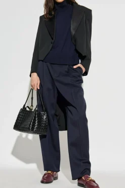 Bottega Veneta CZARNY Wełniana marynarka
