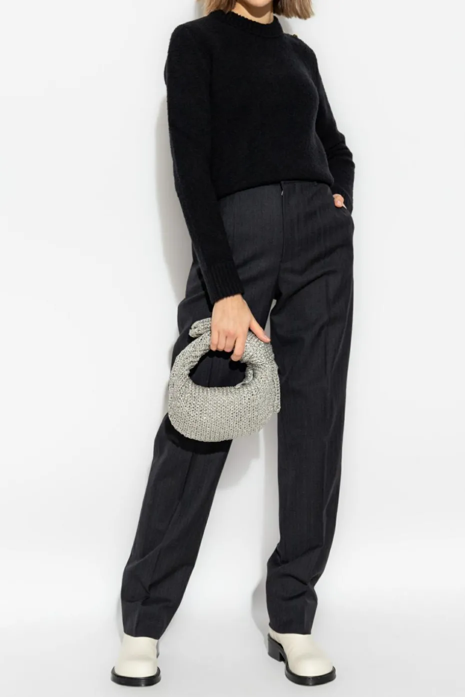 Bottega Veneta CZARNY Wełniany sweter