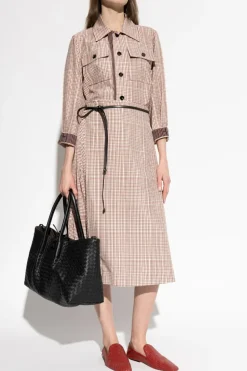 Bottega Veneta CZERWONY Spódnica w kratę