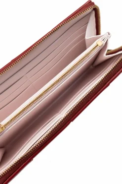 Bottega Veneta CZERWONY Skórzany portfel