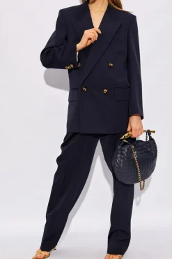 Bottega Veneta GRANATOWY Dwurzędowa marynarka