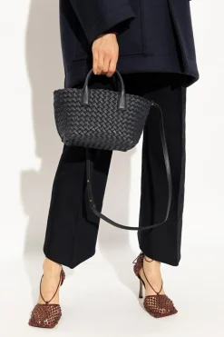 Bottega Veneta GRANATOWY Torba ‘Cabat Mini’ typu ‘shopper’
