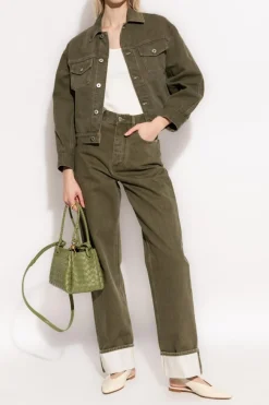 Bottega Veneta ZIELONY Kurtka jeansowa