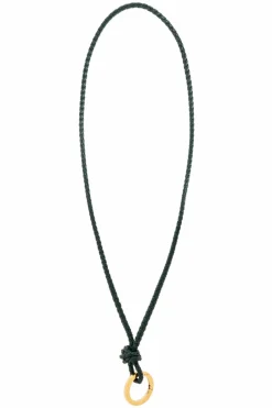 Bottega Veneta ZIELONY Smycz z karabińczykiem