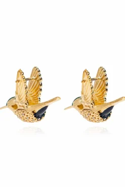 Bottega Veneta ZŁOTY Kolczyki z motywem kolibra