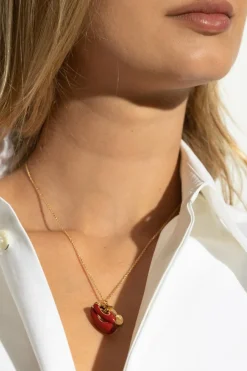 Bottega Veneta ZŁOTY Naszyjnik z motywem serca