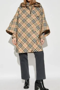 Burberry beżowy Ponczo w kratę