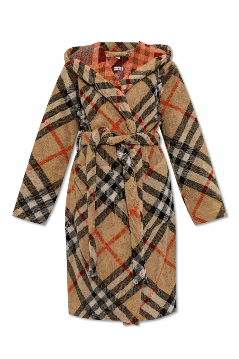 Burberry beżowy Szlafrok ze wzorem w kratę