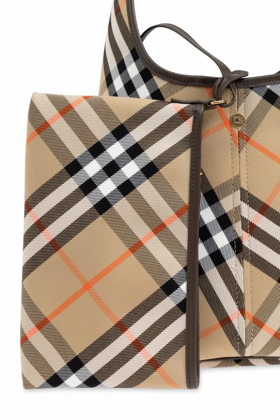 Burberry beżowy Torba na ramię z wzorem w kratę