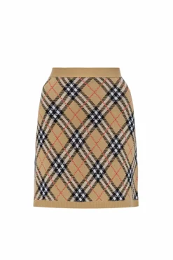 Burberry beżowy Wełniana spódnica