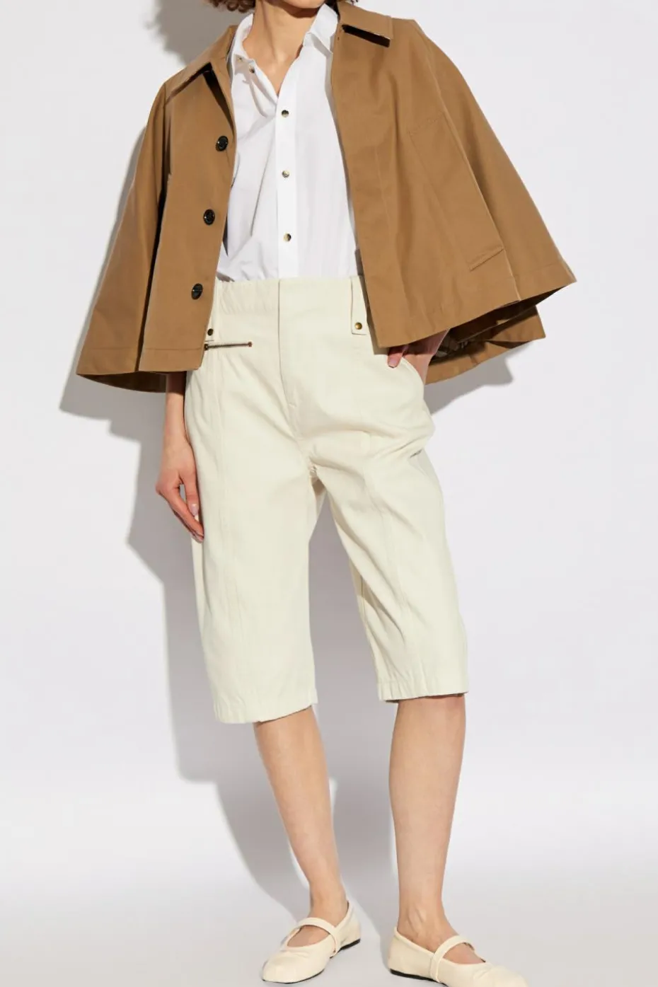 Burberry BIAŁY Koszula z pagonami na rękawach
