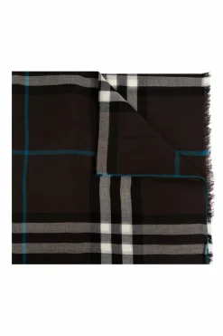 Burberry BRĄZOWY Wełniany szal