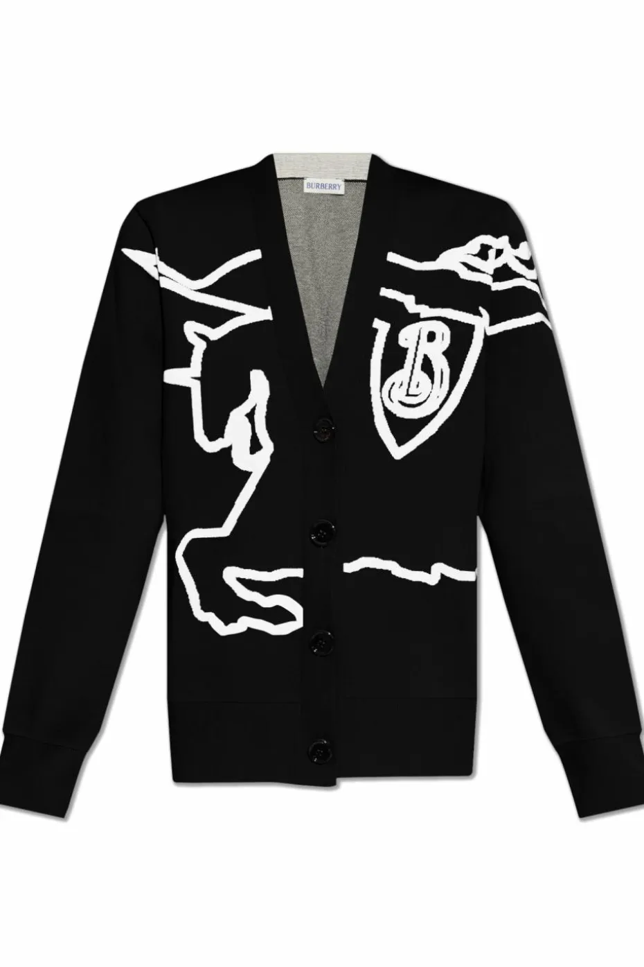 Burberry CZARNY Kardigan z logo