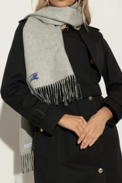 Burberry CZARNY Kaszmirowy szal