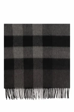 Burberry CZARNY Kaszmirowy szal