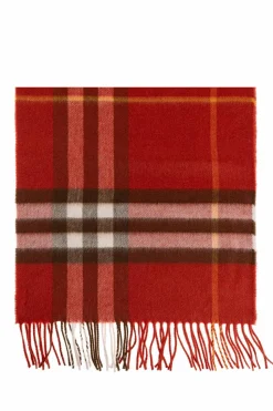 Burberry CZERWONY Kaszmirowy szal