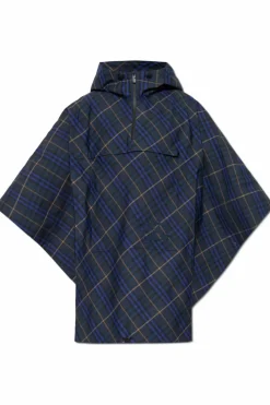 Burberry GRANATOWY Ponczo w kratę