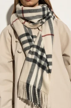 Burberry kremowy Kaszmirowy szal