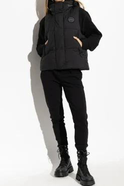 Canada Goose CZARNY Puchowa kamizelka z kapturem