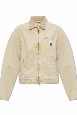 Carhartt WIP beżowy Kurtka z naszywką z logo