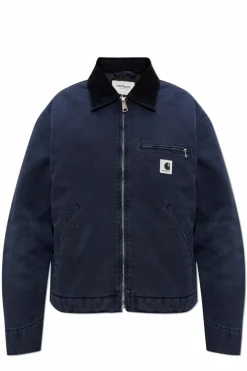 Carhartt WIP GRANATOWY Kurtka sztruksowa