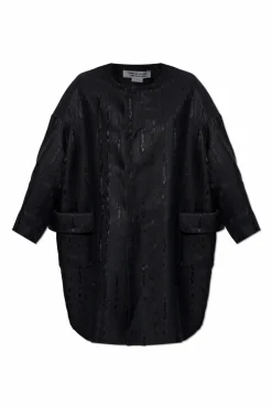 CDG by Comme des Garçons CZARNY Wełniany płaszcz