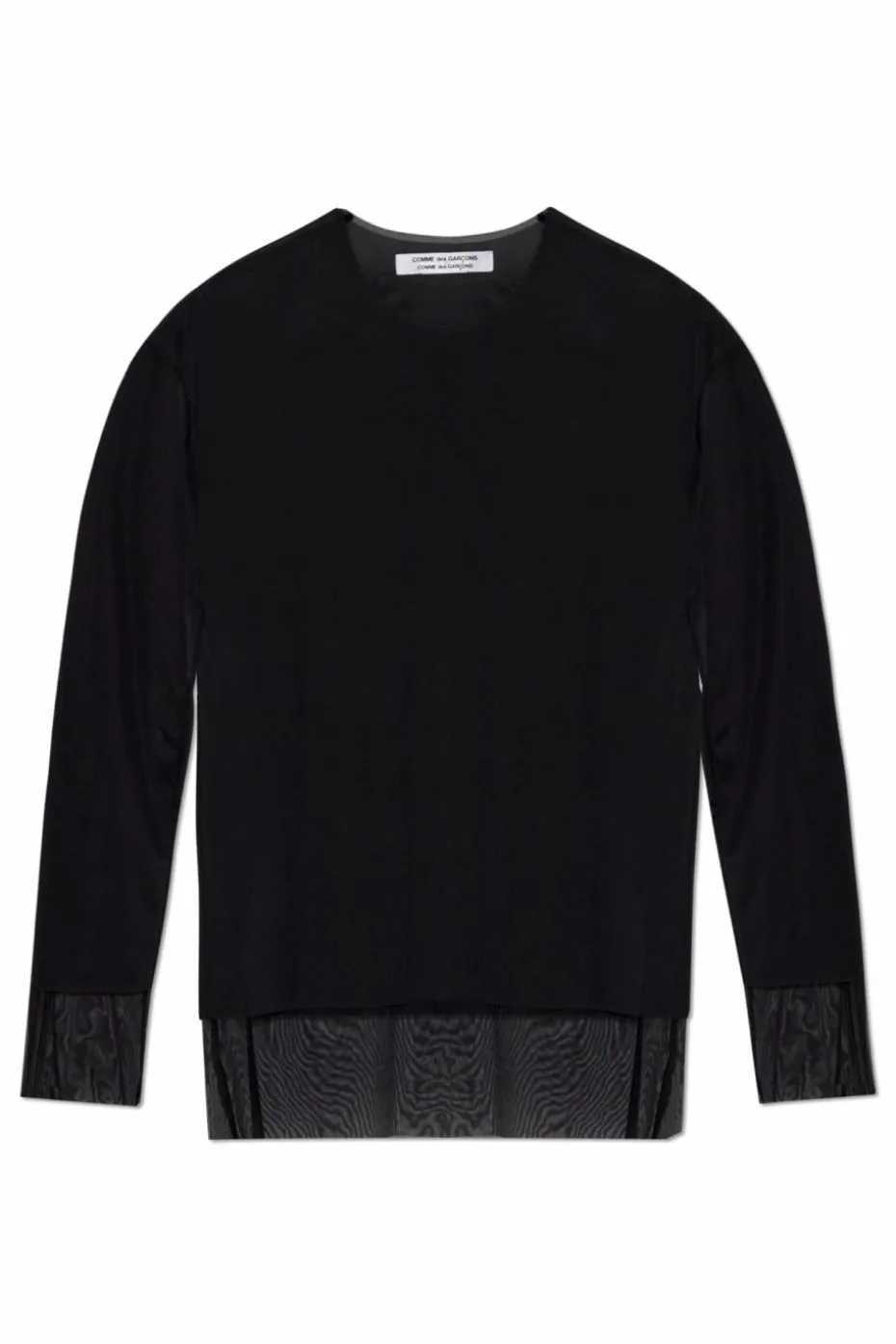 CDG by Comme des Garçons CZARNY Top z dekoracyjnym wykończeniem