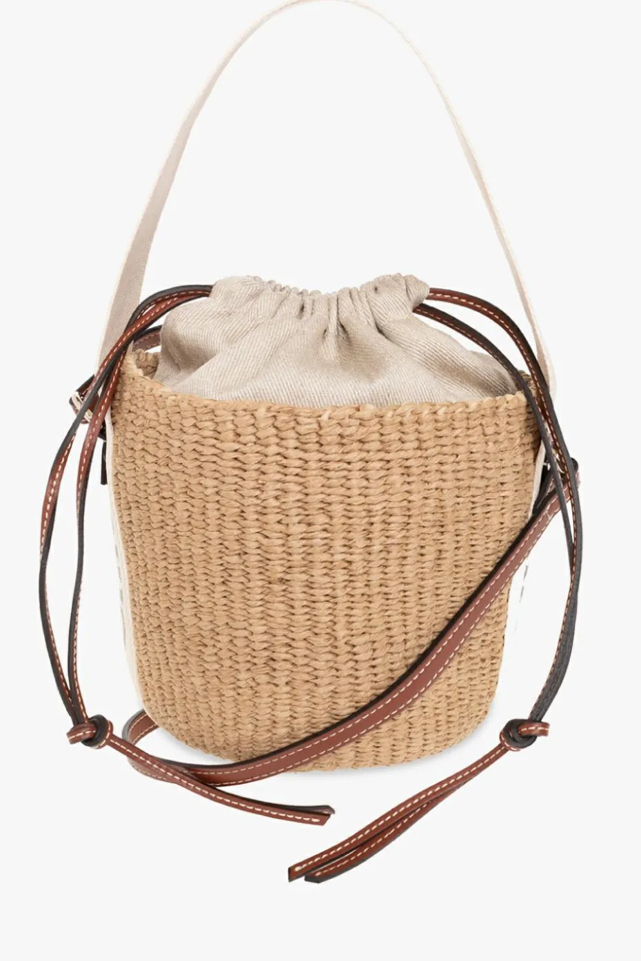 Chloé beżowy Torba na ramię ‘Woody Small’ typu ‘bucket’