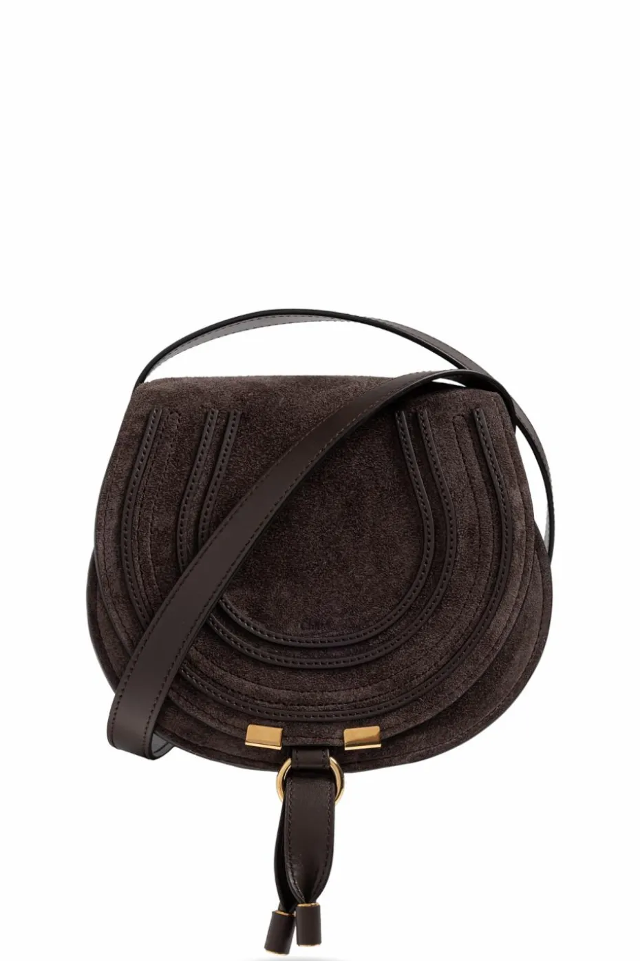 Chloé BRĄZOWY Torba na ramię `Marcie Small`