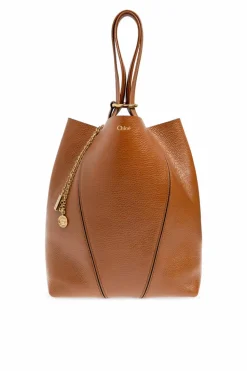 Chloé BRĄZOWY Torba `Spin Medium` typu `shopper`